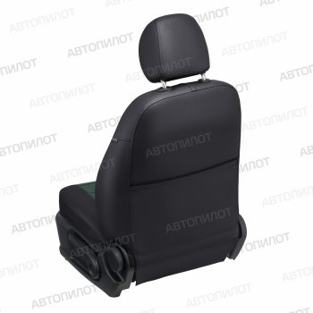 13 449 р. Чехлы сидений (экокожа) Автопилот  FAW Besturn X80 (2017-2024) (черный/зеленый). Увеличить фотографию 2
