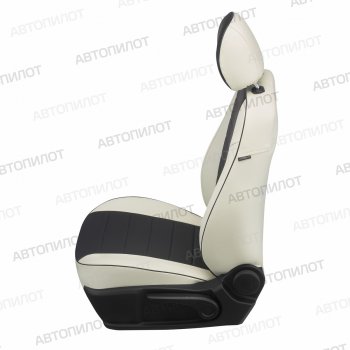 13 449 р. Чехлы сидений (экокожа) Автопилот  FAW Besturn X80 (2017-2024) (белый/черный). Увеличить фотографию 2