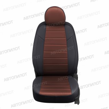 13 449 р. Чехлы сидений (экокожа/алькантара) Автопилот  FAW Besturn X80 (2017-2024) (черный/шоколад). Увеличить фотографию 2