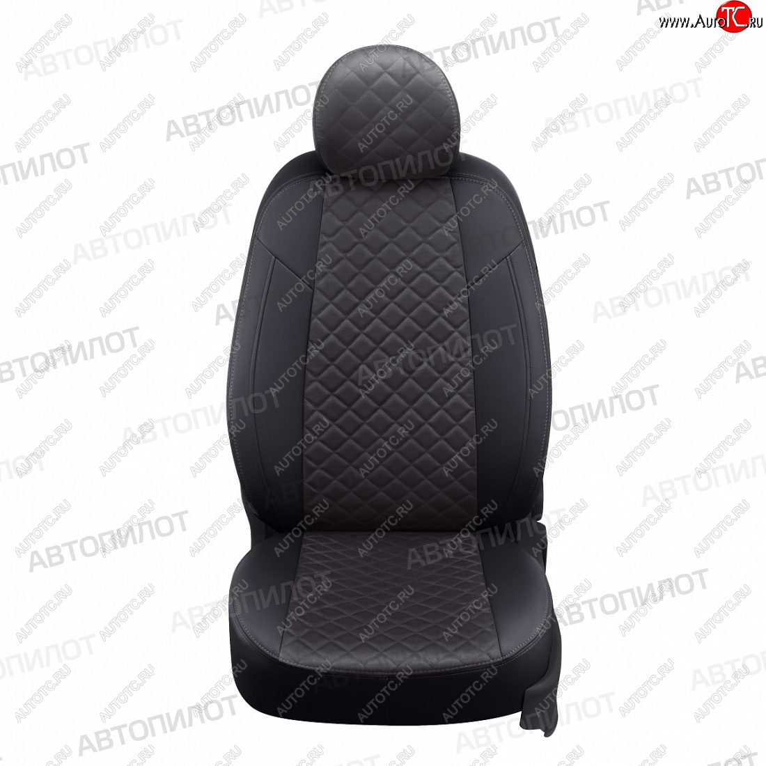 13 999 р. Чехлы сидений (экокожа/алькантара, сплошн.) Автопилот Ромб  Fiat Albea  170 (2002-2012) (черный/темно-серый)