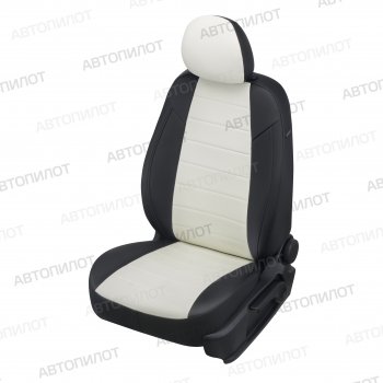 13 449 р. Чехлы сидений (экокожа, Classic-40/60, прост. подг.) Автопилот  Fiat Albea  170 (2002-2012) (черный/белый). Увеличить фотографию 1
