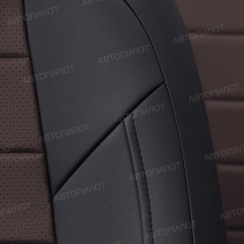 13 449 р. Чехлы сидений (экокожа, Classic-40/60, прост. подг.) Автопилот  Fiat Albea  170 (2002-2012) (черный/шоколад). Увеличить фотографию 5