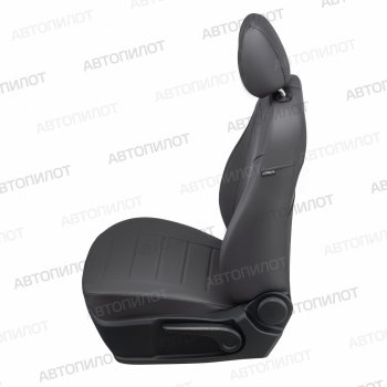 13 449 р. Чехлы сидений (экокожа, Classic-40/60, прост. подг.) Автопилот  Fiat Albea  170 (2002-2012) (темно-серый). Увеличить фотографию 5