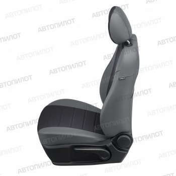 13 449 р. Чехлы сидений (экокожа, Classic-40/60, прост. подг.) Автопилот  Fiat Albea  170 (2002-2012) (серый/черный). Увеличить фотографию 5