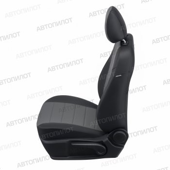 13 449 р. Чехлы сидений (экокожа, Comfort-40/60, Г-подг.) Автопилот  Fiat Albea  170 (2002-2012) (черный/серый). Увеличить фотографию 3