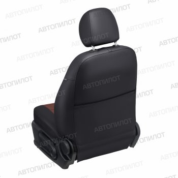 13 449 р. Чехлы сидений (экокожа, Comfort-40/60, Г-подг.) Автопилот  Fiat Albea  170 (2002-2012) (черный/темно-коричневый). Увеличить фотографию 4