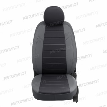 13 449 р. Чехлы сидений (экокожа, Comfort-40/60, Г-подг.) Автопилот  Fiat Albea  170 (2002-2012) (серый/черный). Увеличить фотографию 5