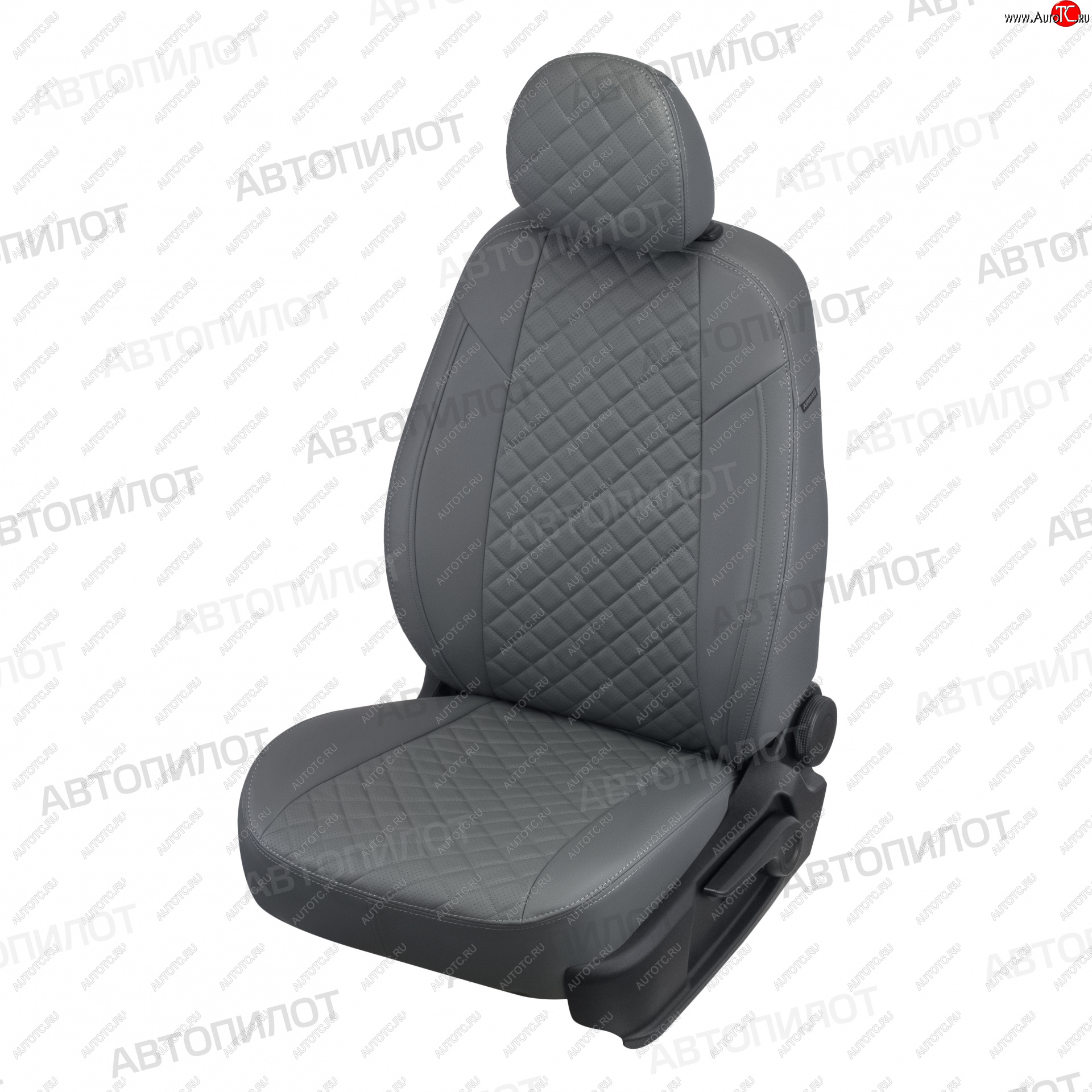 13 999 р. Чехлы сидений (экокожа) Автопилот Ромб  Ford EcoSport (2017-2024) (серый)