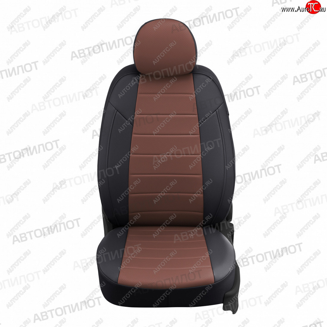 7 499 р. Чехлы сидений (GhiaTitanium, экокожа) Автопилот  Ford Focus  2 (2004-2011) (черный/темно-коричневый)