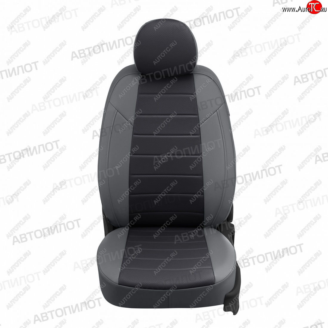 7 499 р. Чехлы сидений (Titanium, экокожа) Автопилот  Ford Mondeo  MK5 CD391 (2014-2024) (серый/черный)