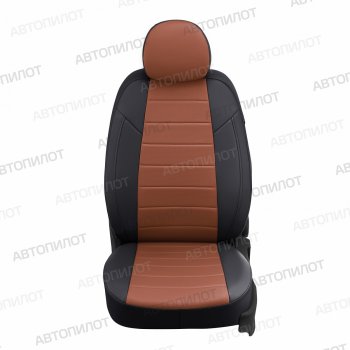 13 849 р. Чехлы сидений (экокожа) Автопилот  Ford S-Max  2 (2015-2024) (черный/коричневый). Увеличить фотографию 4
