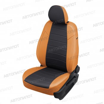 13 849 р. Чехлы сидений (экокожа) Автопилот  Ford S-Max  2 (2015-2024) (оранж/черный). Увеличить фотографию 1