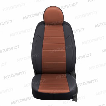 13 449 р. Чехлы сидений (экокожа/алькантара) Автопилот  Ford S-Max  2 (2015-2024) (черный/коричневый). Увеличить фотографию 4