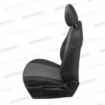 13 449 р. Чехлы сидений (экокожа) Автопилот  Geely Atlas (2017-2024) (черный/серый). Увеличить фотографию 3