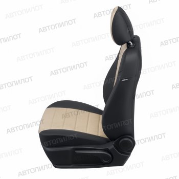 13 849 р. Чехлы сидений (экокожа) Автопилот  Geely Emgrand X7 (2011-2018) (черный/бежевый). Увеличить фотографию 2