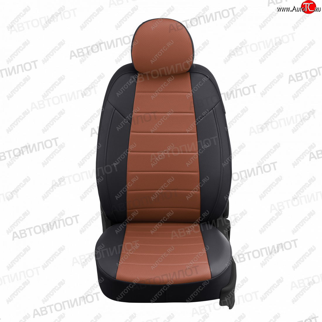 13 849 р. Чехлы сидений (экокожа) Автопилот  Honda Accord  8 седан CU (2008-2013) (черный/коричневый)