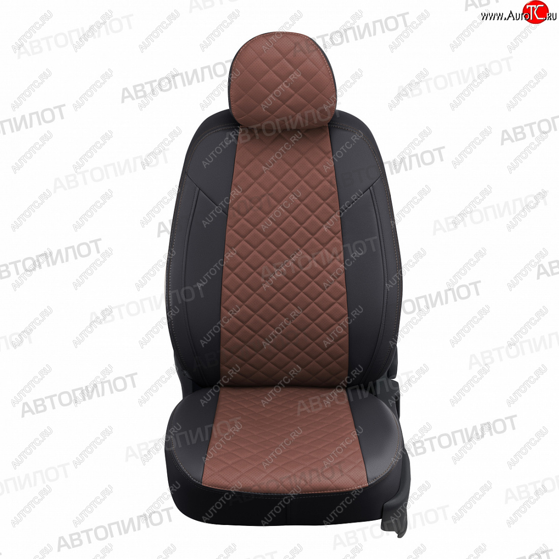 13 999 р. Чехлы сидений (экокожа) Автопилот Ромб  Honda Accord  10 седан CV (2019-2024) (черный/темно-коричневый)