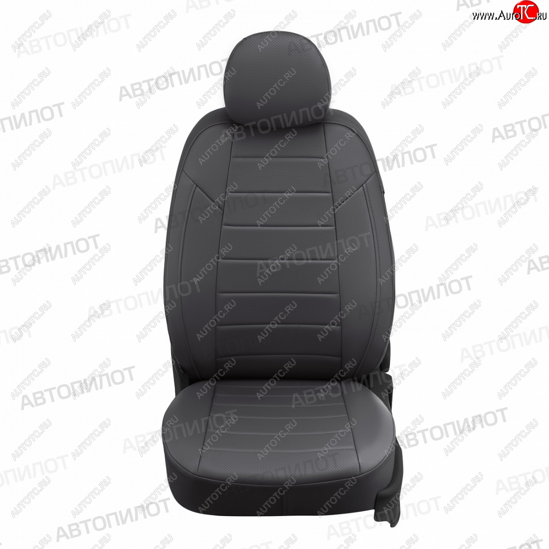 13 849 р. Чехлы сидений (экокожа) Автопилот  Honda Civic  8 (2005-2011) (темно-серый)