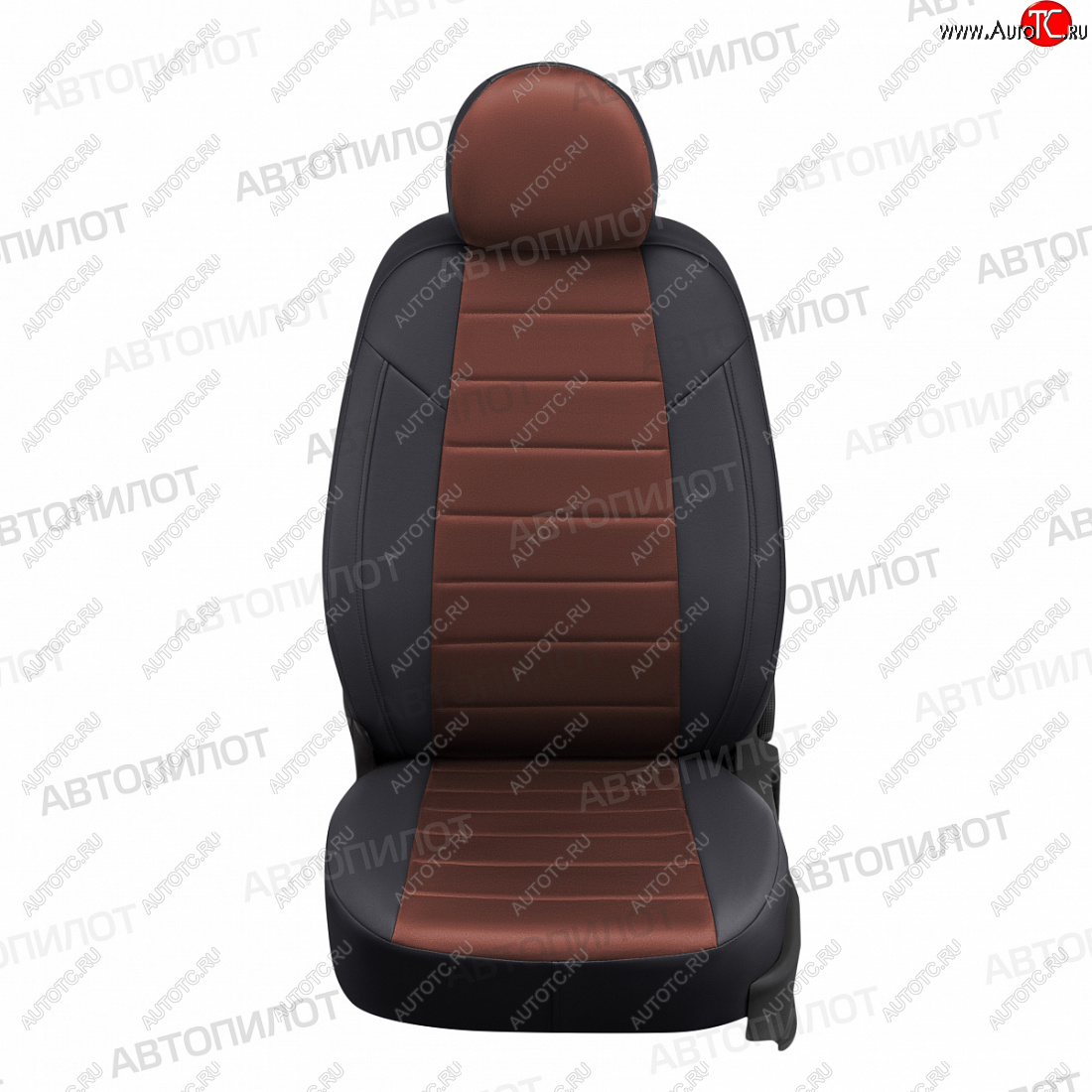 13 449 р. Чехлы сидений (экокожа) Автопилот  Honda Civic  8 (2005-2011) (черный/шоколад)