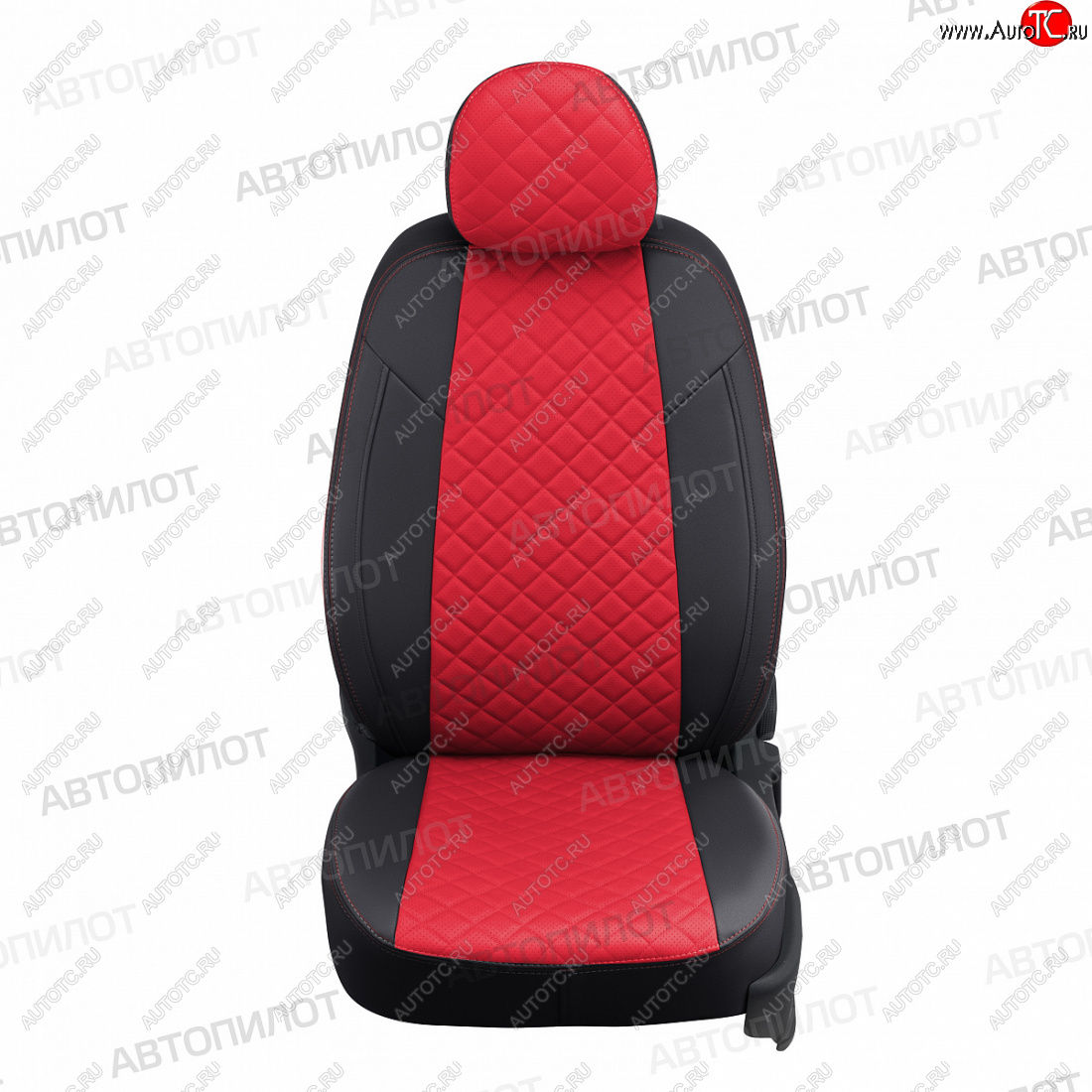 13 999 р. Чехлы сидений (экокожа) Автопилот Ромб  Honda Civic  8 (2005-2011) (черный/красный)