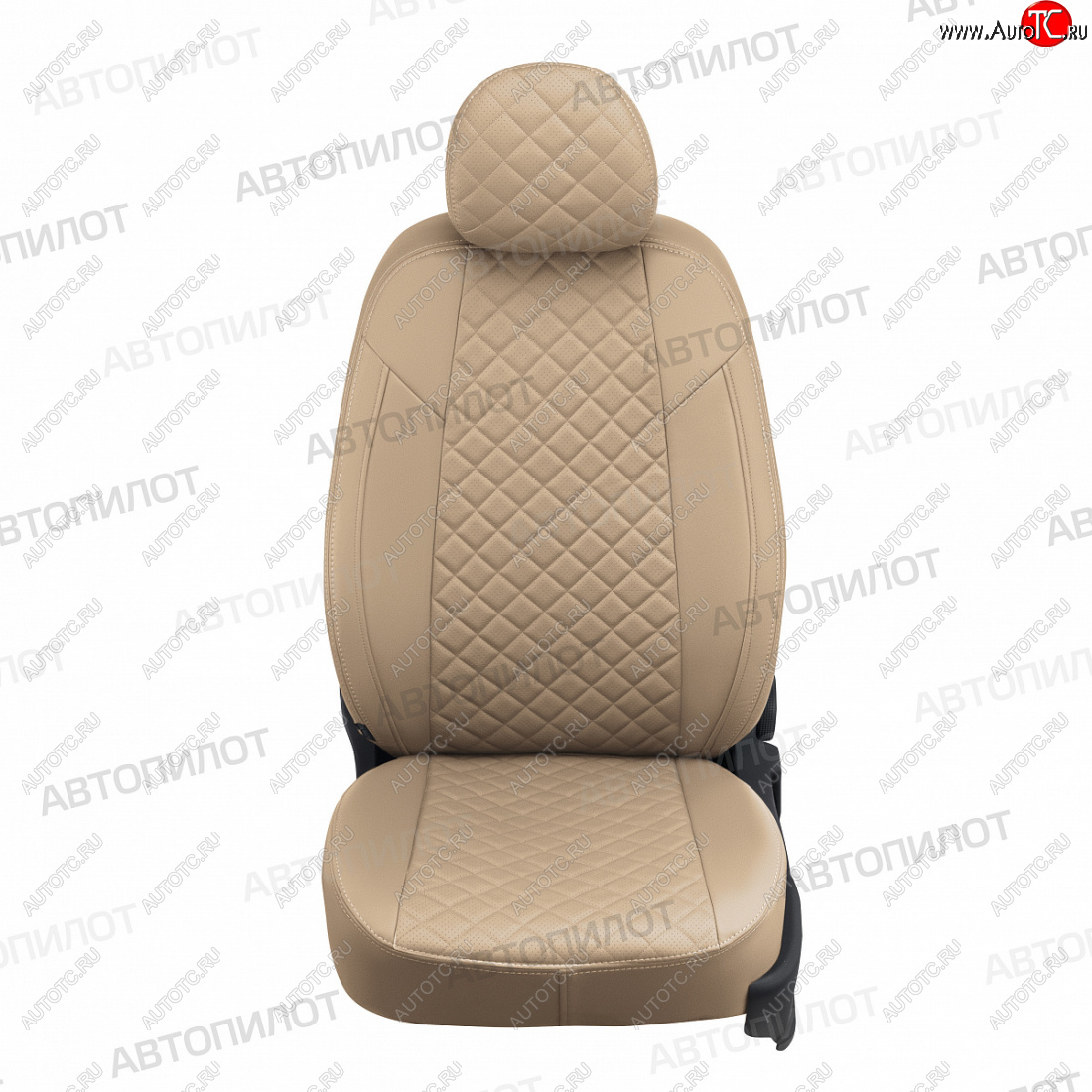 13 999 р. Чехлы сидений (экокожа) Автопилот Ромб  Honda Civic  8 (2005-2011) (темно-бежевый)
