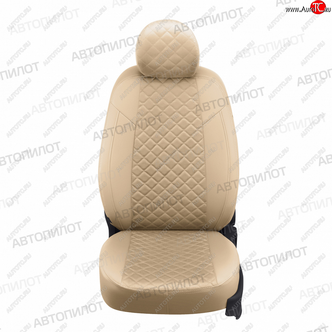 13 999 р. Чехлы сидений (экокожа/алькантара) Автопилот Ромб  Honda Civic  9 (2011-2016) (бежевый)