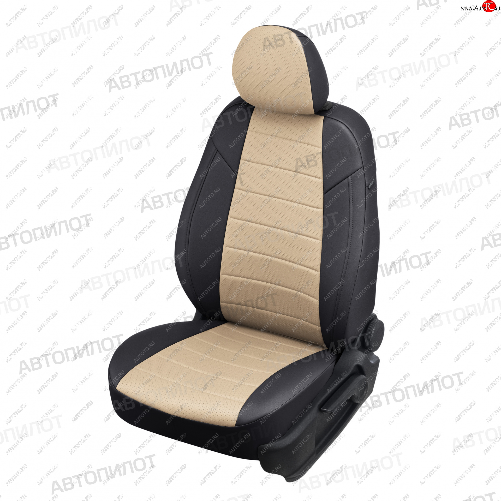 7 499 р. Чехлы сидений (экокожа) Автопилот  Honda CR-V  RD4,RD5,RD6,RD7,RD9  (2001-2006) (черный/бежевый)