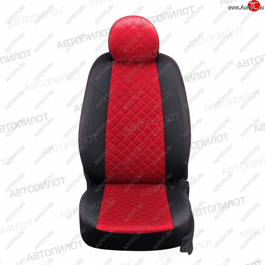 7 799 р. Чехлы сидений (экокожа/алькантара) Автопилот Ромб  Honda CR-V  RD4,RD5,RD6,RD7,RD9  (2001-2006) (черный/красный)