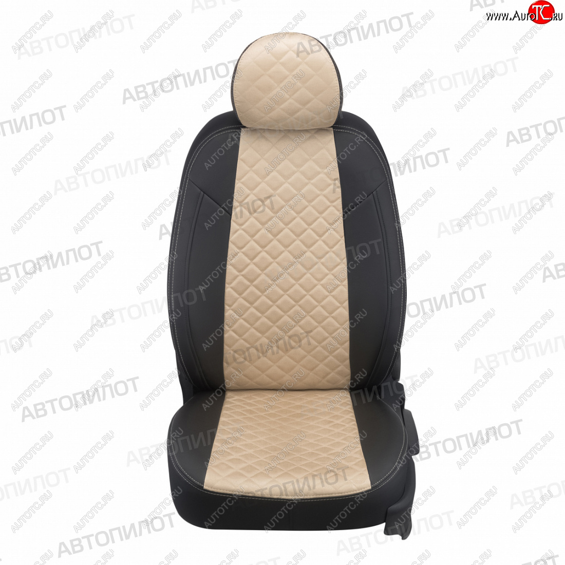 7 799 р. Чехлы сидений (экокожа/алькантара) Автопилот Ромб  Honda CR-V  RD4,RD5,RD6,RD7,RD9  (2001-2006) (черный/бежевый)