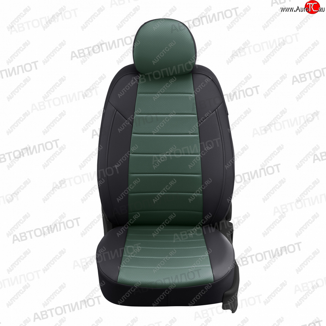 13 449 р. Чехлы сидений (экокожа, 60/40) Автопилот  Hyundai Accent  седан ТагАЗ (2001-2012) (черный/зеленый)