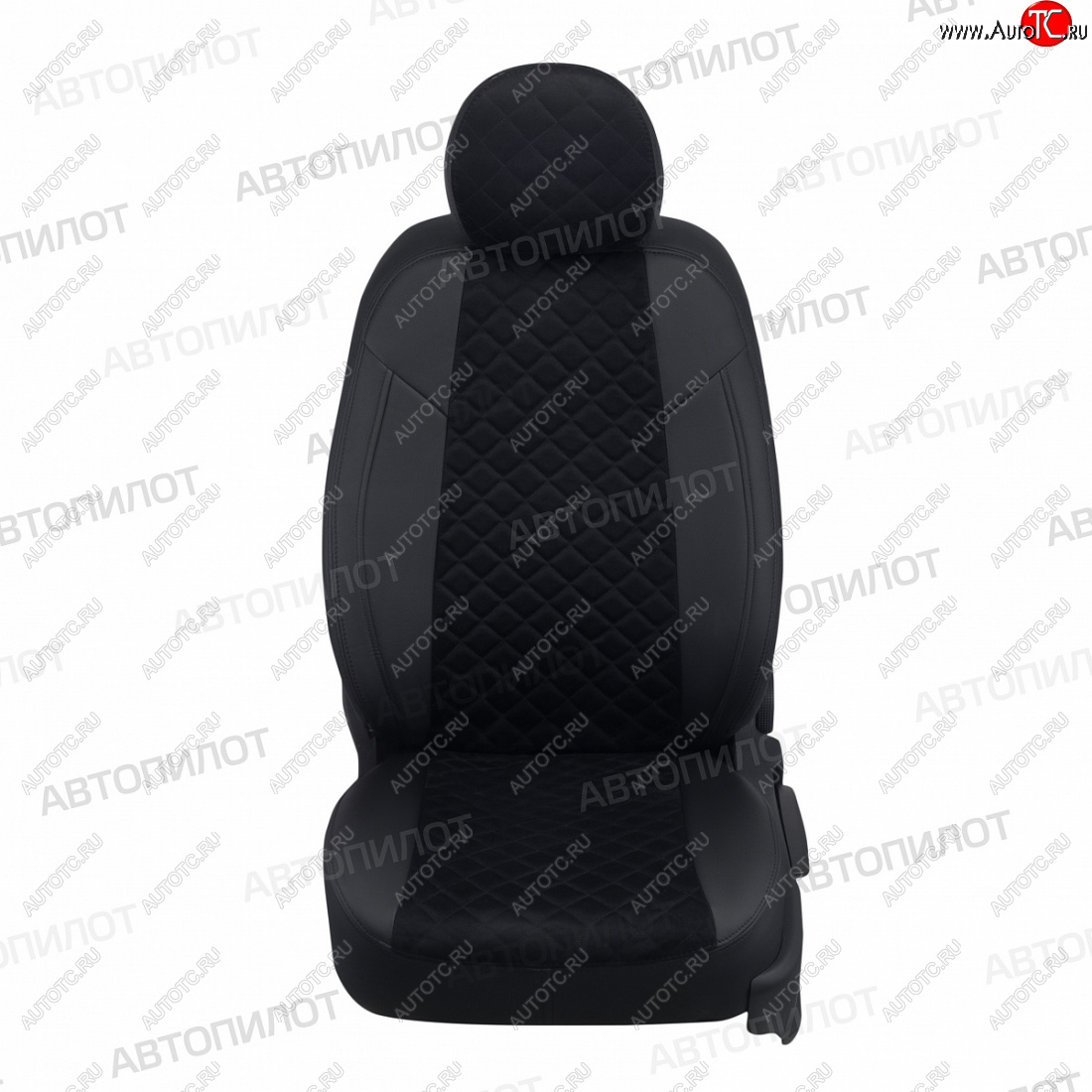 7 799 р. Чехлы сидений (экокожа/алькантара, 60/40) Автопилот Ромб  Hyundai Accent  седан ТагАЗ (2001-2012) (черный)