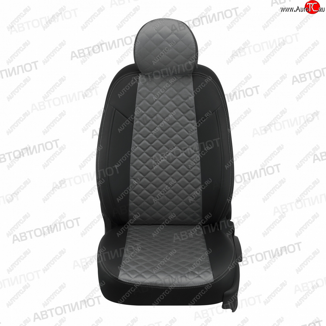 7 799 р. Чехлы сидений (экокожа/алькантара) Автопилот Ромб  Hyundai Elantra  AD (2016-2020) (черный/серый)