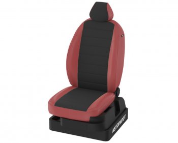 9 649 р. Чехлы сидений (экокожа) Автопилот Hyundai I30 2 GD дорестайлинг универсал (2011-2015) (бордовый/черный). Увеличить фотографию 1