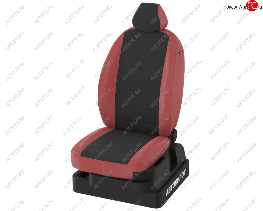 9 649 р. Чехлы сидений (экокожа) Автопилот  Hyundai I30  2 GD (2011-2017) (бордовый/черный)