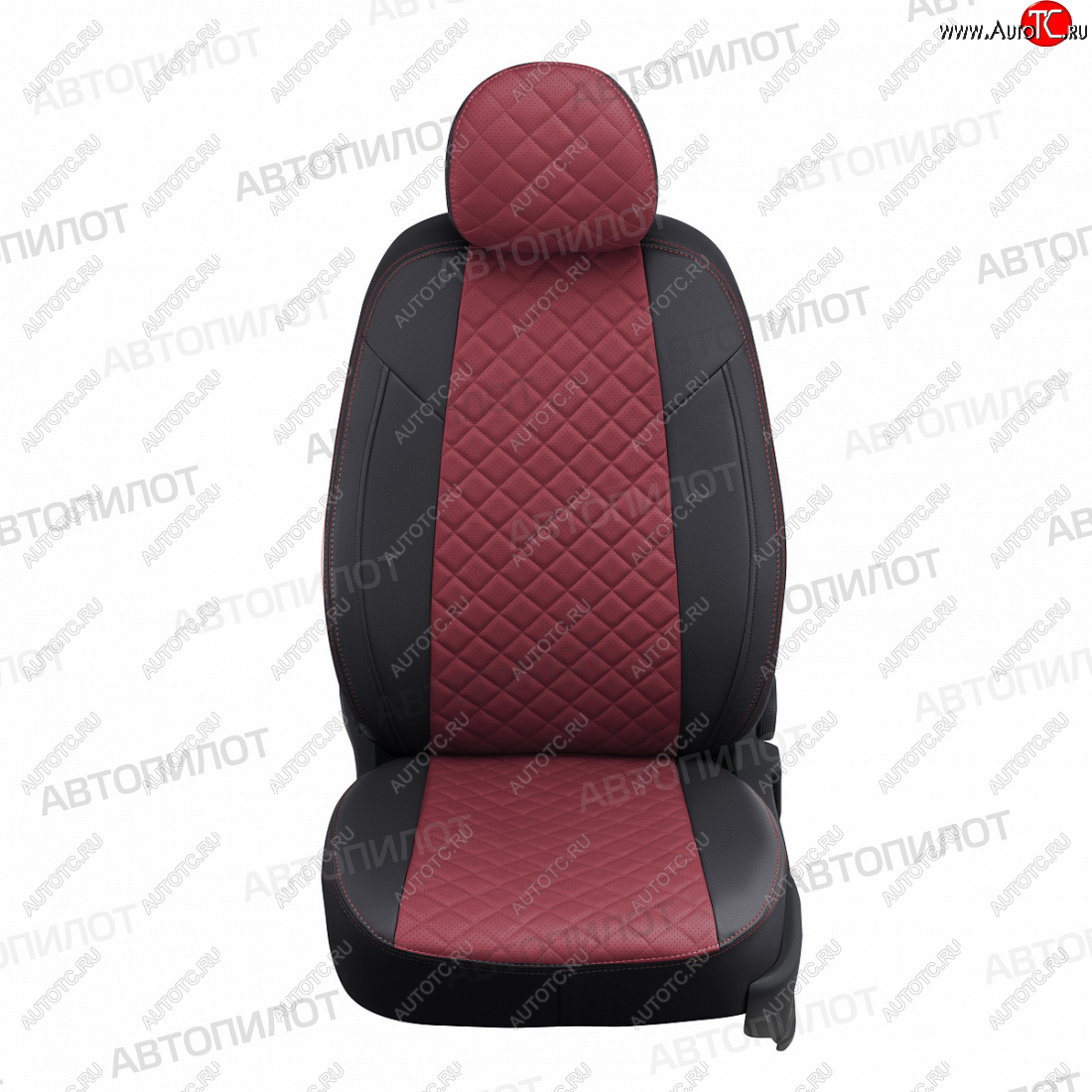 13 999 р. Чехлы сидений (экокожа) Автопилот Ромб  Hyundai I30  2 GD (2011-2017) (черный/бордовый)