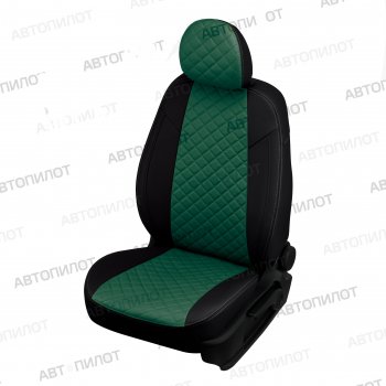 10 699 р. Чехлы сидений (экокожа) Автопилот Ромб  Hyundai Matrix  1 FC (2001-2010) (черный/зеленый). Увеличить фотографию 1