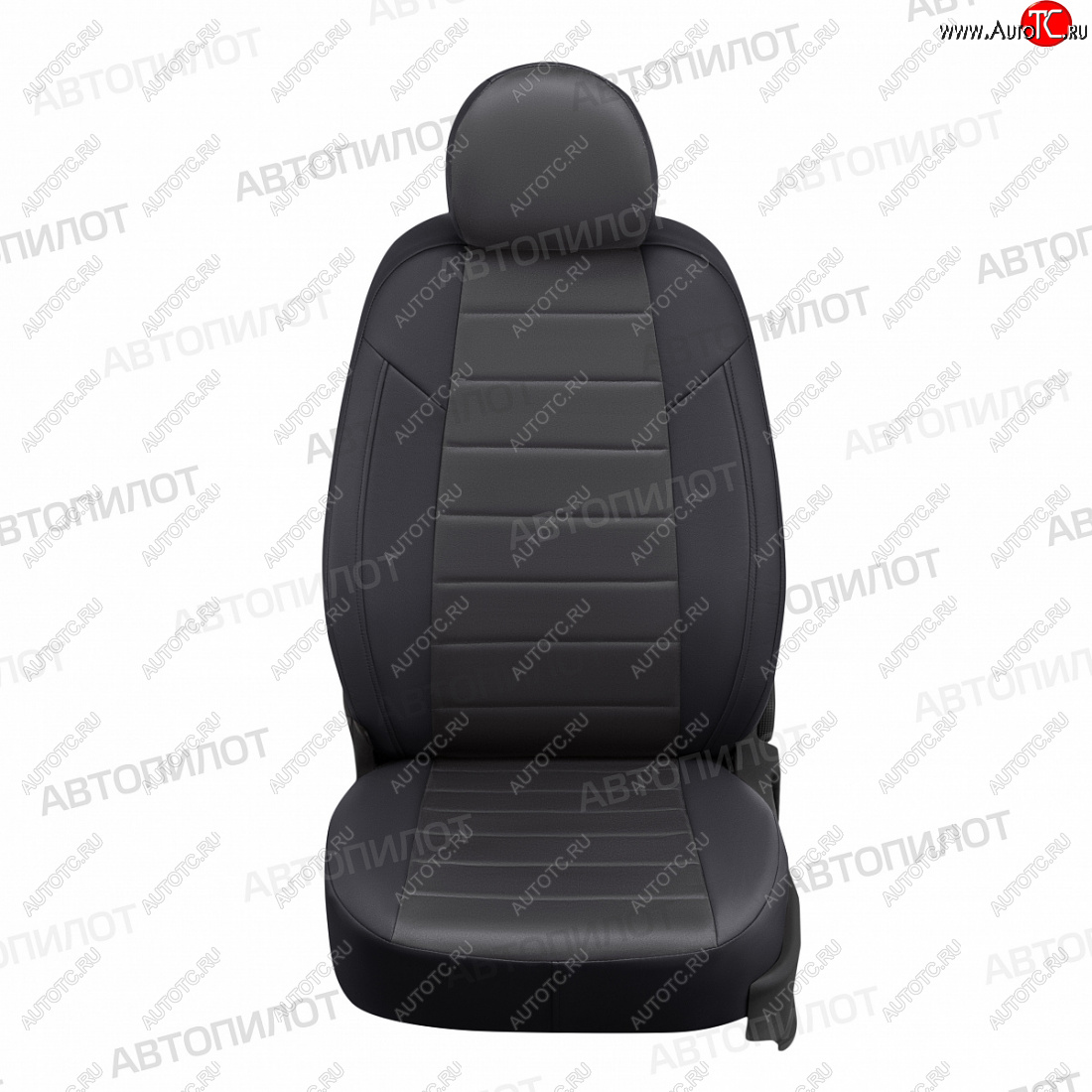 7 499 р. Чехлы сидений (экокожа/алькантара, сплош) Автопилот  Hyundai Solaris  2 (2017-2022) (черный/темно-серый)