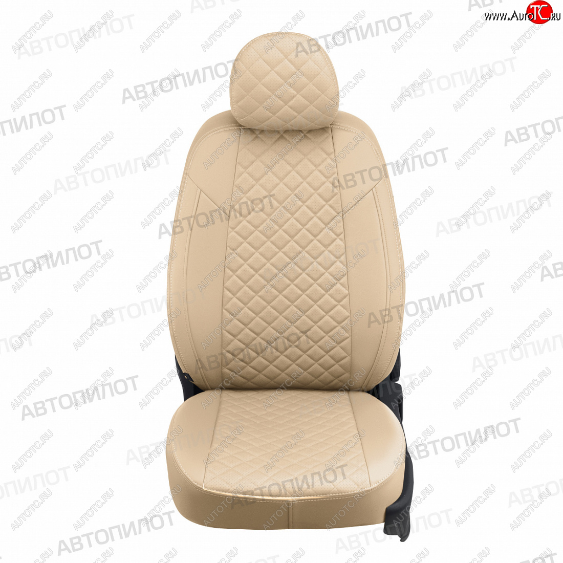 13 999 р. Чехлы сидений (экокожа) Автопилот Ромб  Hyundai Sonata  EF (2001-2013), KIA Magentis (2000-2005) (бежевый)