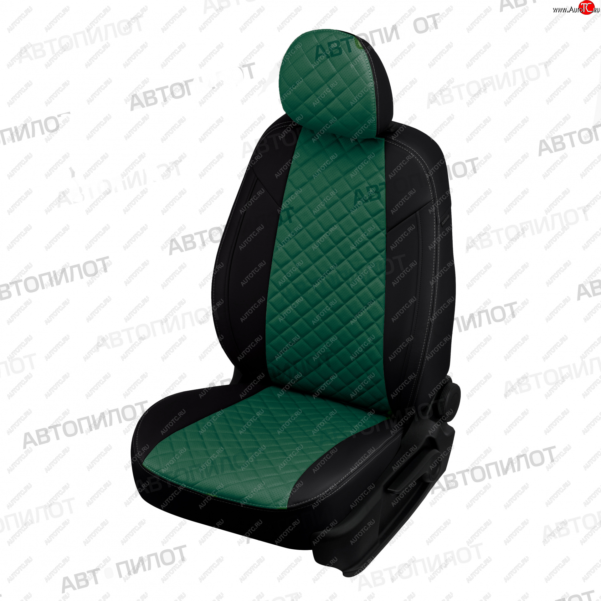 10 699 р. Чехлы сидений (экокожа) Автопилот Ромб Hyundai Sonata EF рестайлинг ТагАЗ (2001-2013) (черный/зеленый)