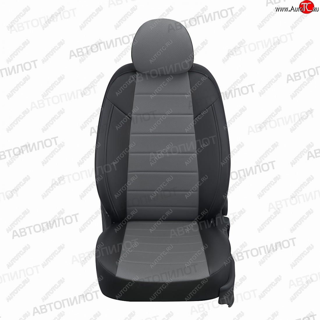 4 489 р. Чехлы сидений (экокожа, 3 места) Автопилот Iveco Daily фургон (2014-2019) (черный/серый)