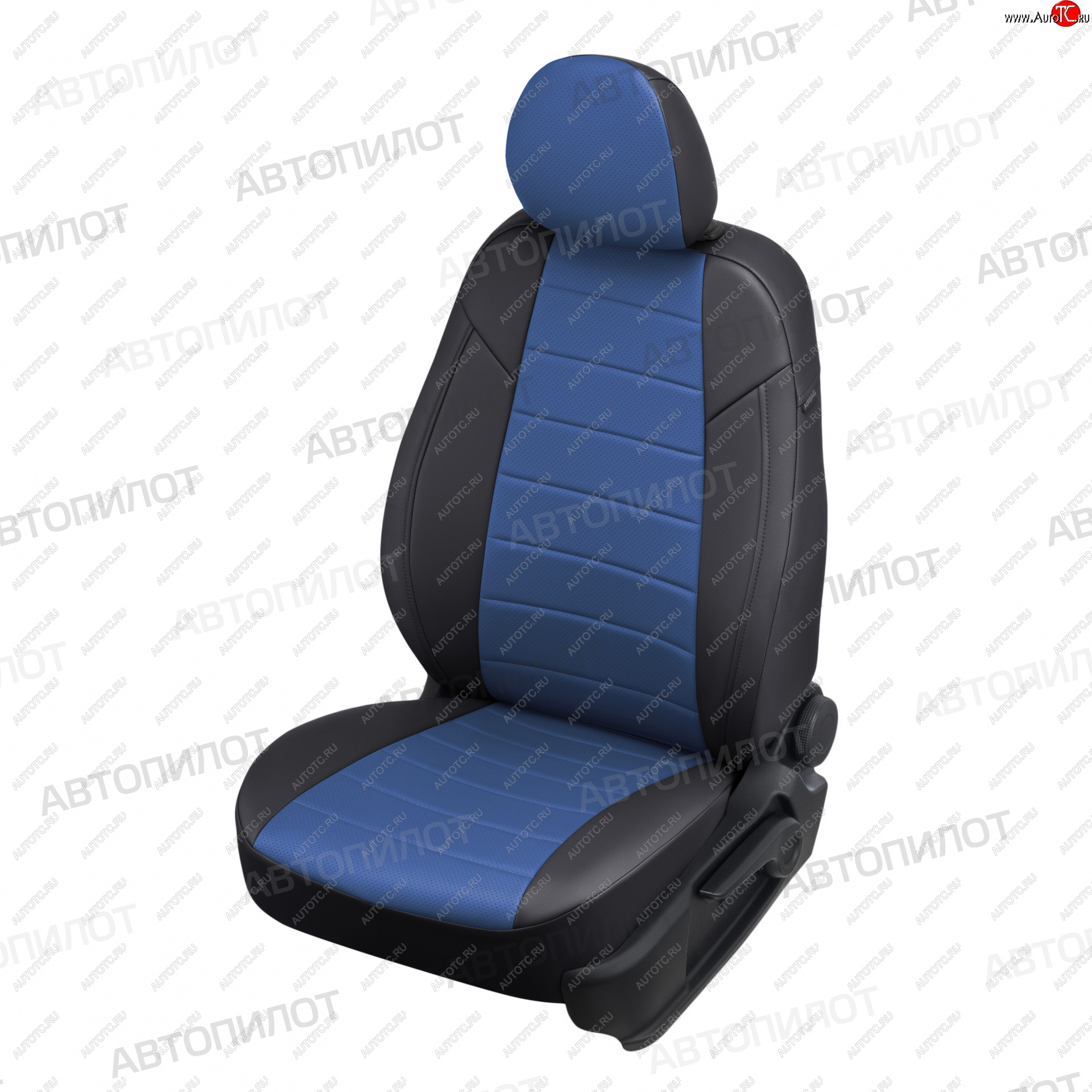 20 999 р. Чехлы сидений (экокожа, 8 мест) Автопилот  KIA Carnival  KA4 (2020-2024) (черный/синий)