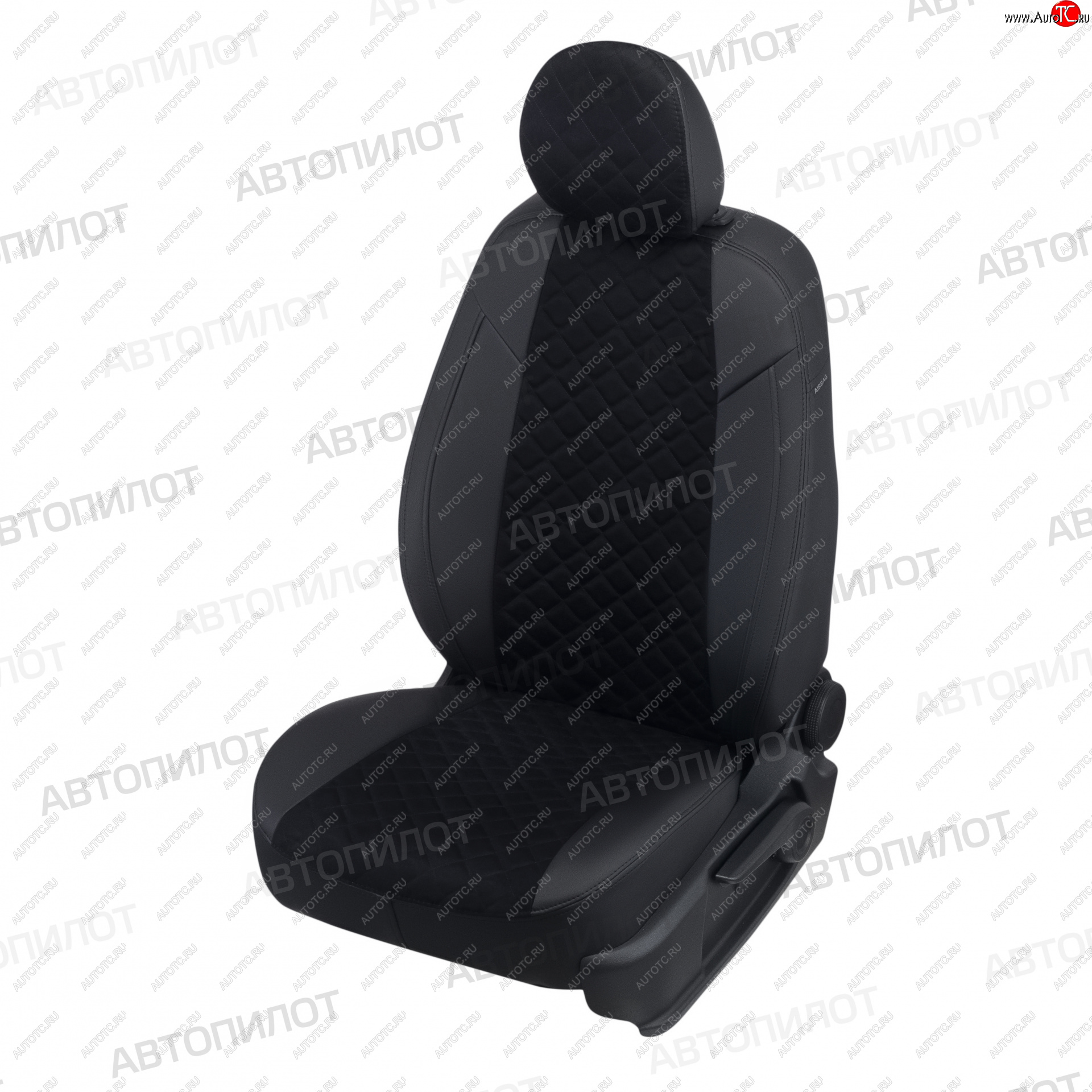 21 599 р. Чехлы сидений (экокожа/алькантара, 8 мест) Автопилот Ромб  KIA Carnival  KA4 (2020-2024) (черный)