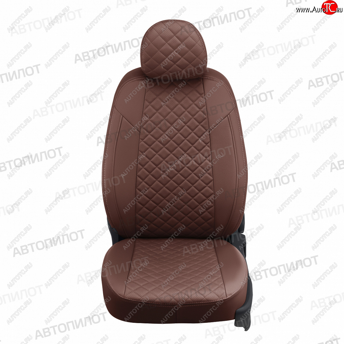 13 999 р. Чехлы сидений (экокожа) Автопилот Ромб  KIA Cerato  1 LD (2004-2007) (темно-коричневый)