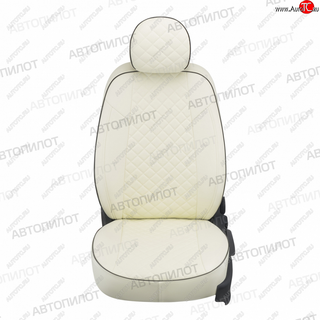 13 999 р. Чехлы сидений (экокожа) Автопилот Ромб  KIA Cerato  1 LD (2003-2008) (белый)