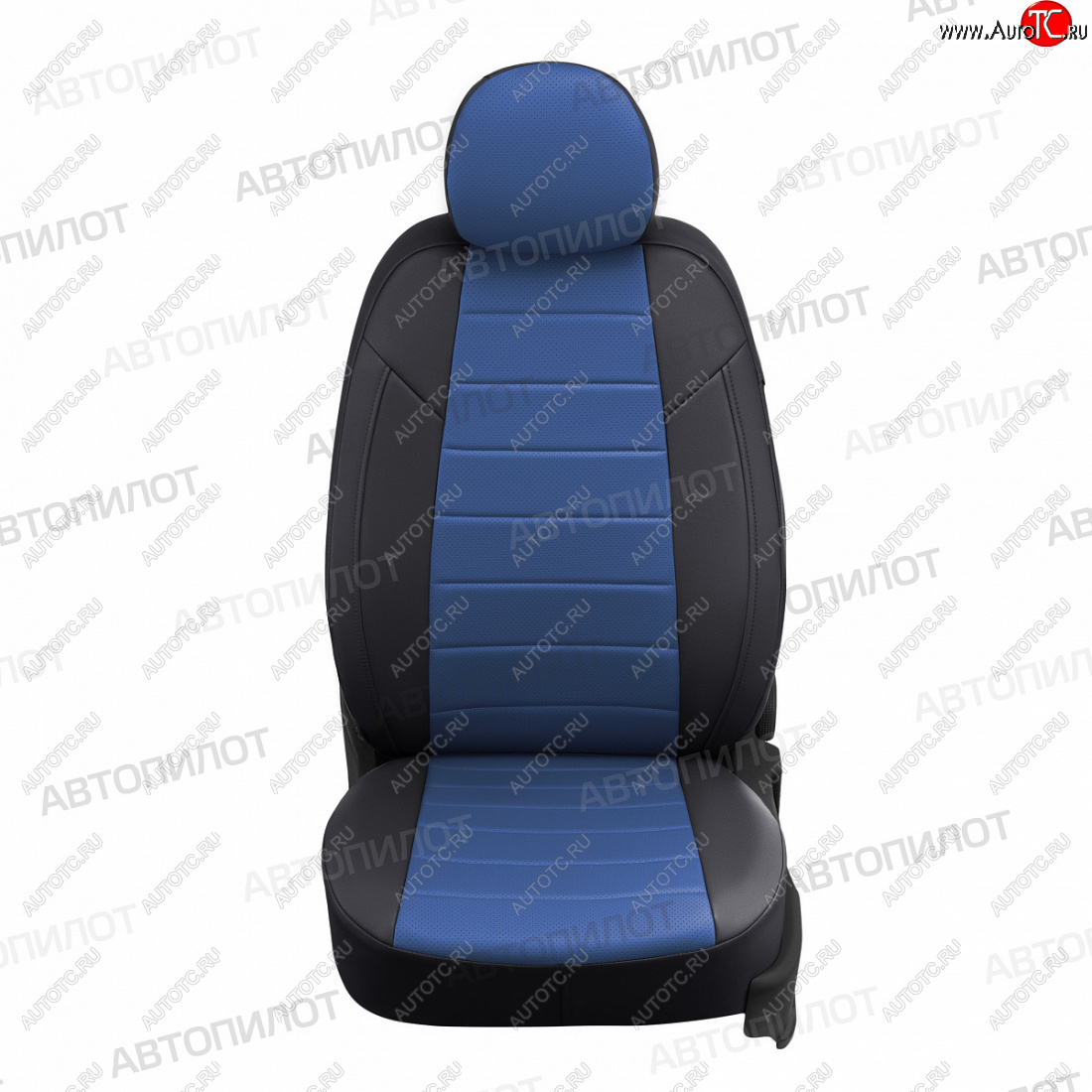 13 449 р. Чехлы сидений (экокожа) Автопилот  Hyundai Sonata  LF (2014-2019), KIA Optima ( 4 JF,  JF) (2015-2020) (черный/синий)