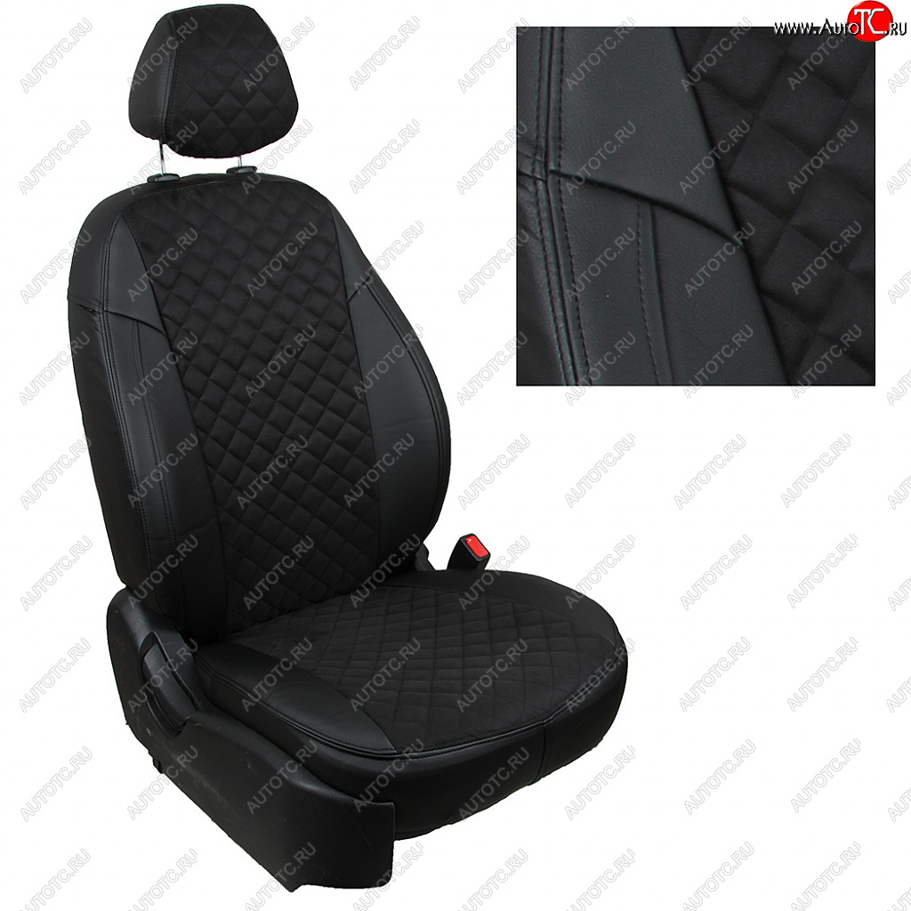 7 799 р. Чехлы на сиденья (экокожа/алькантара, Active, Supreme) Автопилот Ромб  Mazda CX-5  KF (2016-2024) (Черный)
