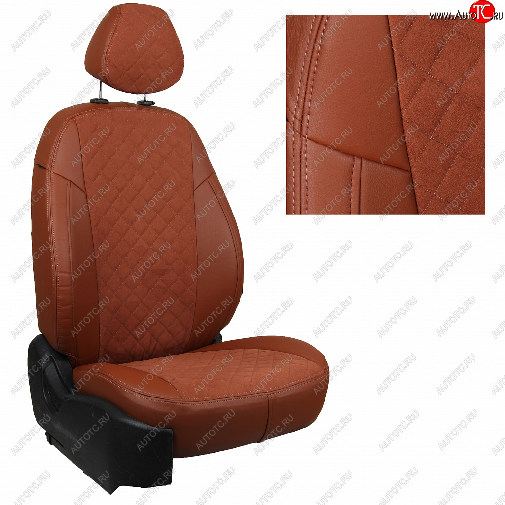 7 799 р. Чехлы на сиденья (экокожа/алькантара, Active, Supreme) Автопилот Ромб  Mazda CX-5  KF (2016-2024) (коричневый)