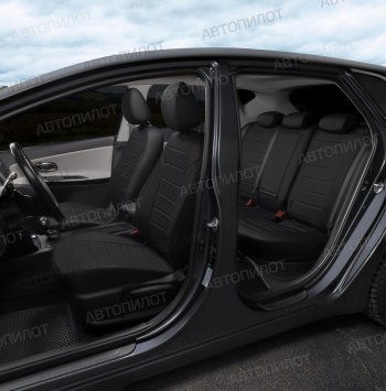 13 449 р. Чехлы сидений (экокожа, Sport, без з.подл) Автопилот  Skoda Rapid ( NH3,  MK2) (2012-2024), Volkswagen Polo  Mk6 (2020-2022) (черный). Увеличить фотографию 6
