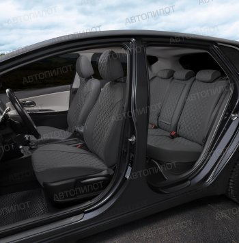 13 999 р. Чехлы сидений (экокожа, Sport, без з.подл) Автопилот Ромб  Skoda Rapid ( NH3,  MK2) (2012-2024), Volkswagen Polo  Mk6 (2020-2022) (серый). Увеличить фотографию 8