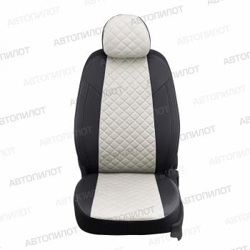 14 899 р. Чехлы на сиденья Ромб (к. Comfort Luxe экокожа) Автопилот  Уаз Патриот  23632 (2016-2024) 2-ой рестайлинг пикап (черный/белый). Увеличить фотографию 3